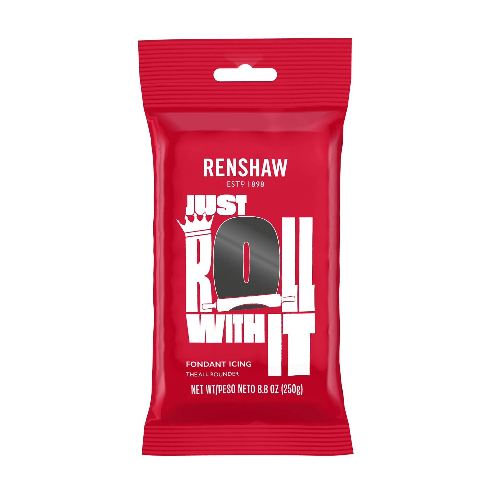 Renshaw Black Fondant Icing for Cake Decorating - Ready to Roll, Edible Fondant for Cupcakes, Cookies, & Cake Decoration, Smooth