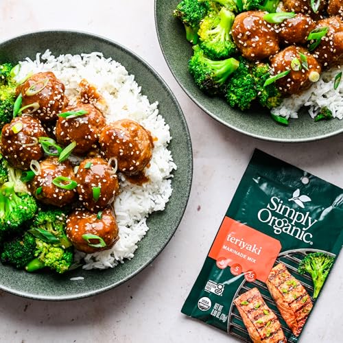 Simply Organic Teriyaki Marinade Mix, Vegan Friendly, Kosher, Usda Certified Organic, Gluten Free & Non-Gmo, 0.99 Ounce (Pack Of