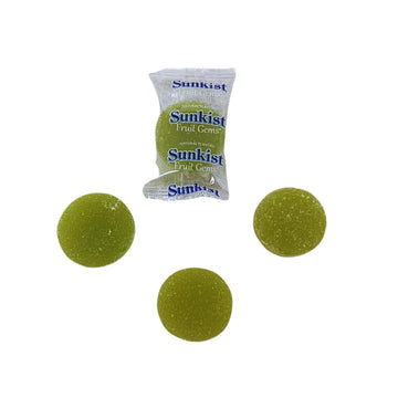 Sunkist Individually Wrapped Fruit Gems Soft Candy Lime Flavor Only -1Lbs, (16 Oz)