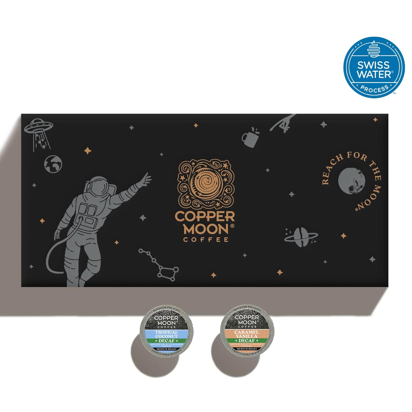 Copper Moon Coffee Swiss Water Decaf Flavored Variety Pack  60 Count