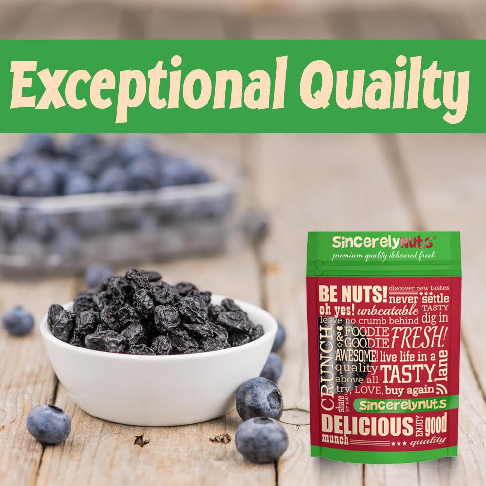 Sincerely Nuts Dried Blueberries (1 LB) Gluten-Free, Vegan & Kosher Snack - Fresh from USA - Bulk, Delicious Dried Fruit for all