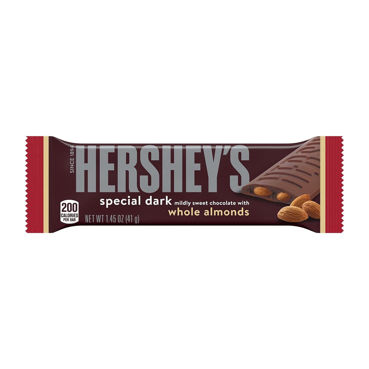 Hershey'S Special Dark Chocolate With Whole Almonds Candy Bars, 1.45 Oz (24 Count)