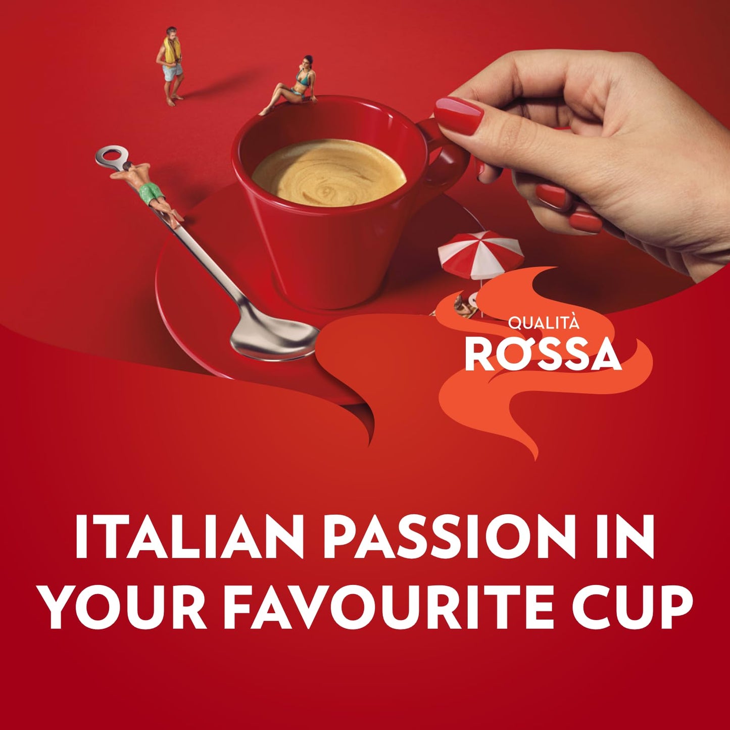 Lavazza Qualita Rossa - 2.2Lb Bag Of Espresso Beans - Authentic Italian, Blended And Roasted In Italy, Chocolate Flavour, Full Body And Intense Aromas