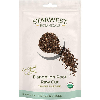 Starwest Botanicals Dandelion Root Raw Cut Organic Eco-Friendly (2.65 oz)