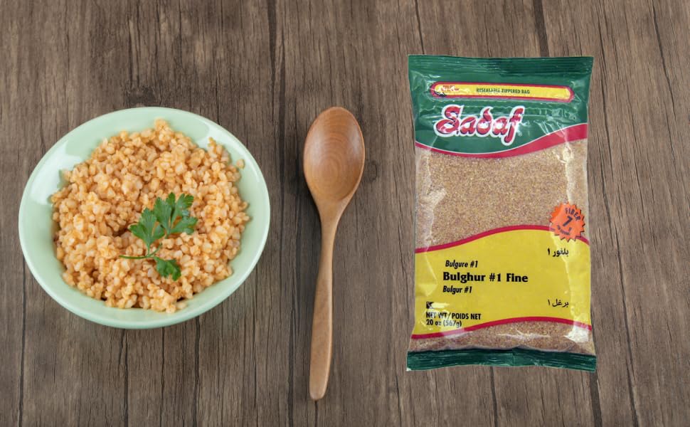 Sadaf Bulghur #1 Fine - 20 Oz Resealable Bag - Kosher Bulgur Wheat for Cooking & Middle Eastern Cuisine