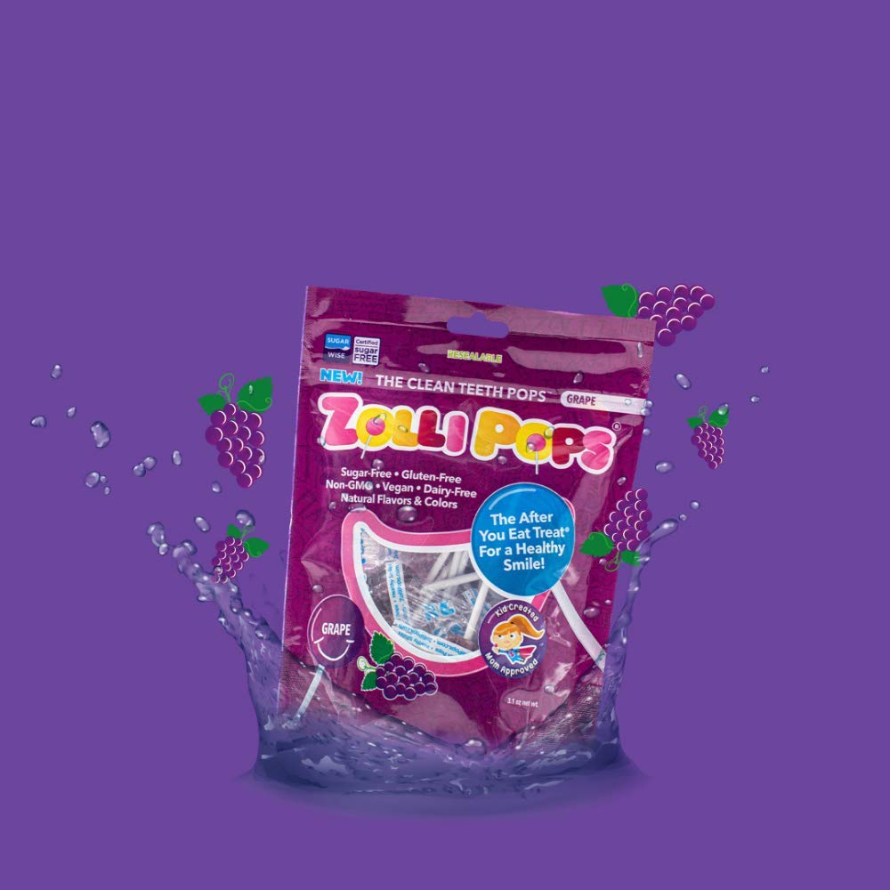 Zollipops Clean Teeth Lollipops, Sugar-Free Candy, G  Flavor, 3.1 oz, Ideal for Kids and Diabetics