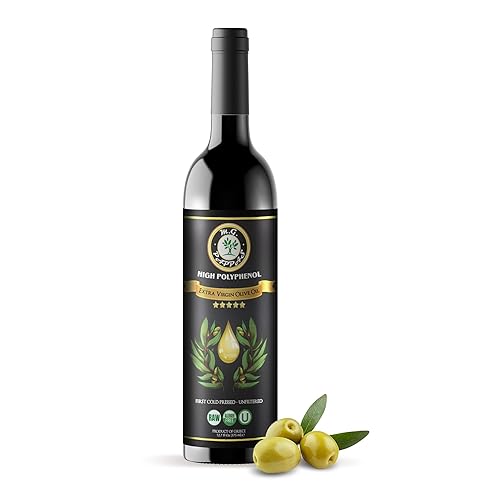 M.G. PAPPAS Extra Virgin Olive Oil - High Polyphenol, Cold Pressed & Unfiltered, 12.7 Fl Oz - Award Winning Greek Hydroxytyrosol Oil