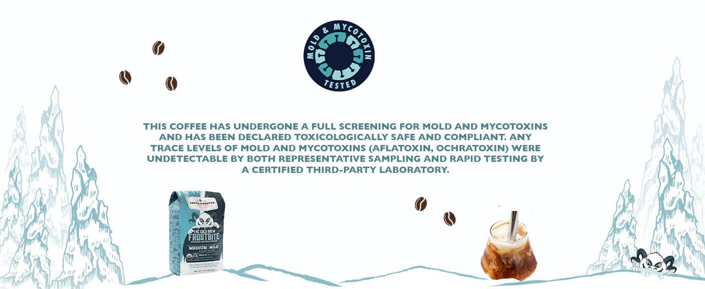Fresh Roasted Coffee  Organic Frostbite Cold Brew | Mold & Myco 3rd Party Tested  USDA Organic  Kosher | Medium Roast | 5 lb Coarse Ground
