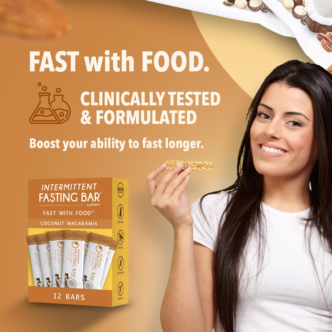 Prolon Fasting Bars | 5G Protein, 7G Fiber | Keto-Friendly, Gluten-Free, Dairy-Free, Plant-Based | Nutrition For Intermittent Fasting | Formulated To Not Break Your Fast | Coconut Macadamia Nut (12 Count)