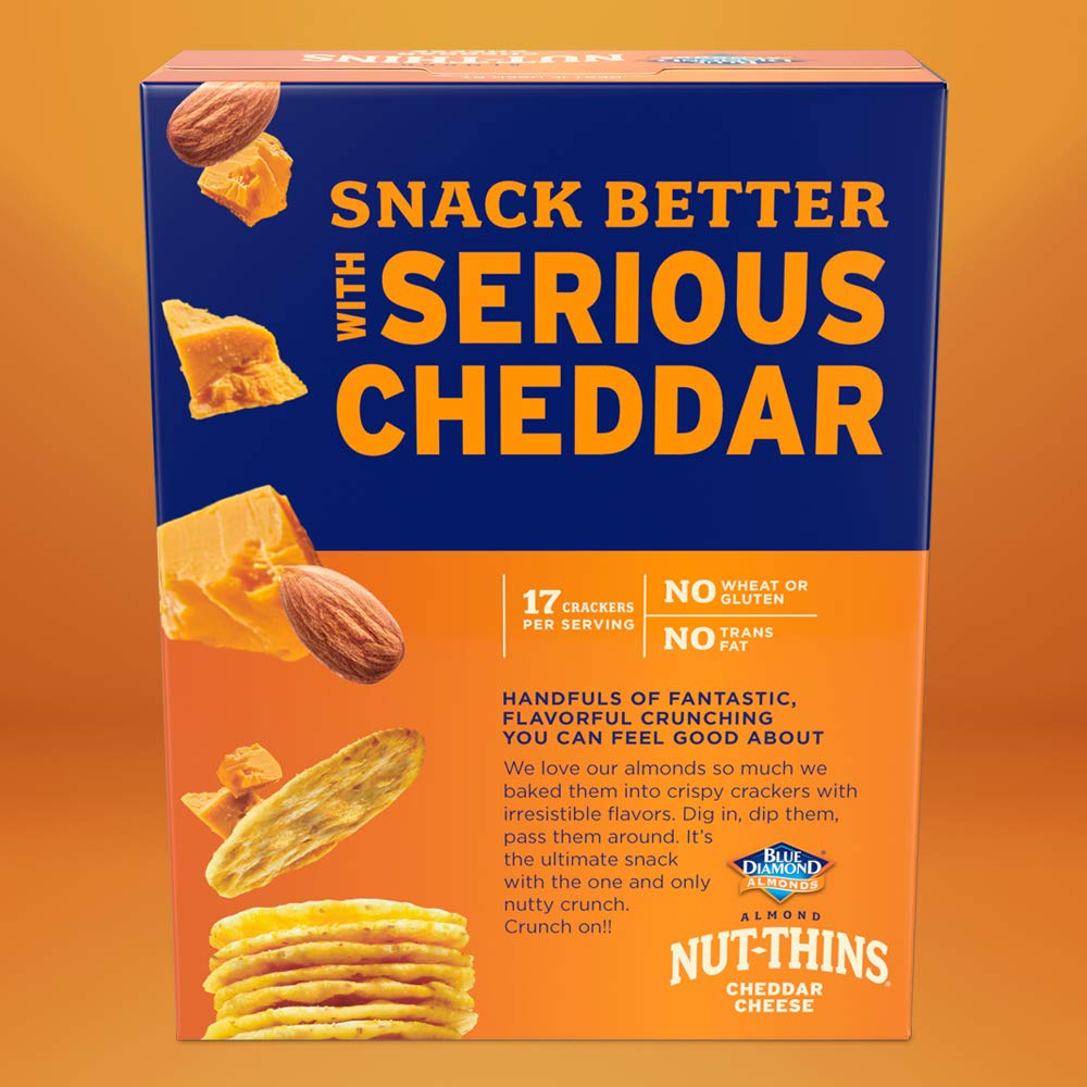 Blue Diamond Almonds Nut-Thins  Er Crisps, Cheddar Cheese, 4.25 Ounce (Pack Of 12)