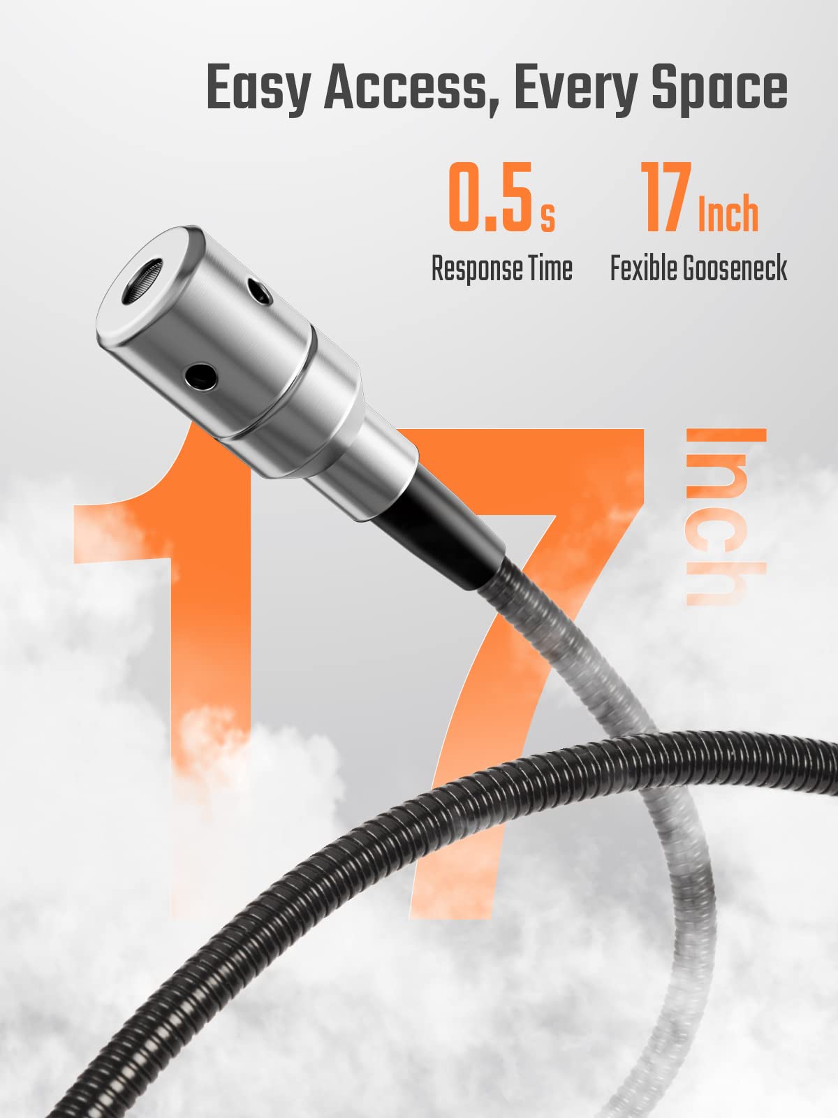 Toptes Pt520A+ Rechargeable Gas Leak Detector, Natural Gas Detector With 17-Inch Probe, Checking Combustible Gas Leaks Like Natu