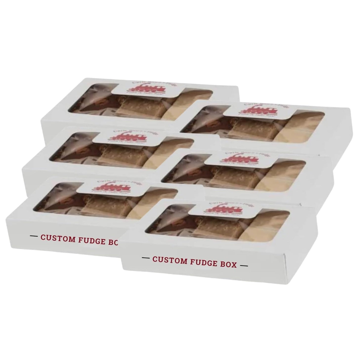 Uncle Butch’S Fudge Gift Box – 2-Piece Custom Flavors Sampler Made With Real Butter – Handcrafted Fudge Candy – Choose From 70+ Creamy Options Like Chocolate, Pumpkin, Peppermint & More - 16Oz Per Box (6 Pack)