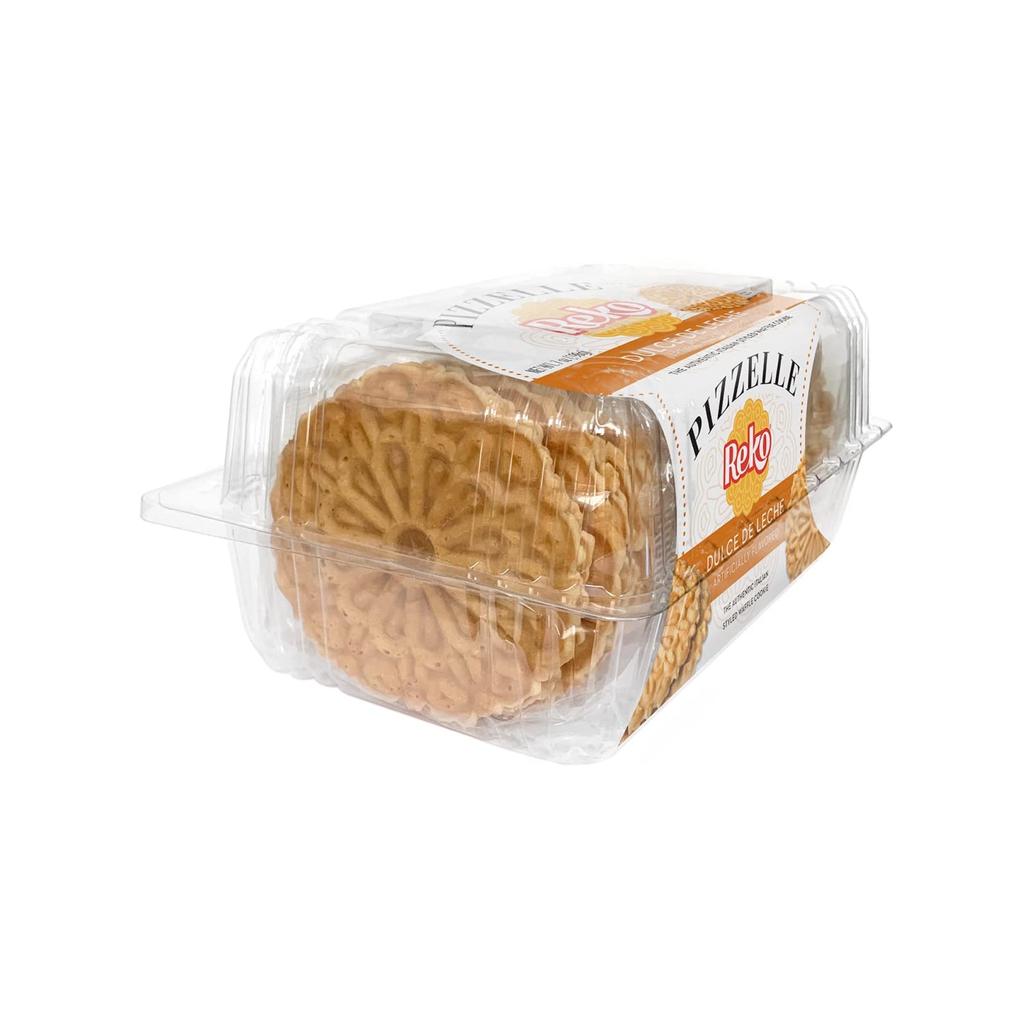Reko Pizzelle Authentic Italian Style Waffle Cookie, Dulce De Leche, 7 Ounce (Pack Of 12)