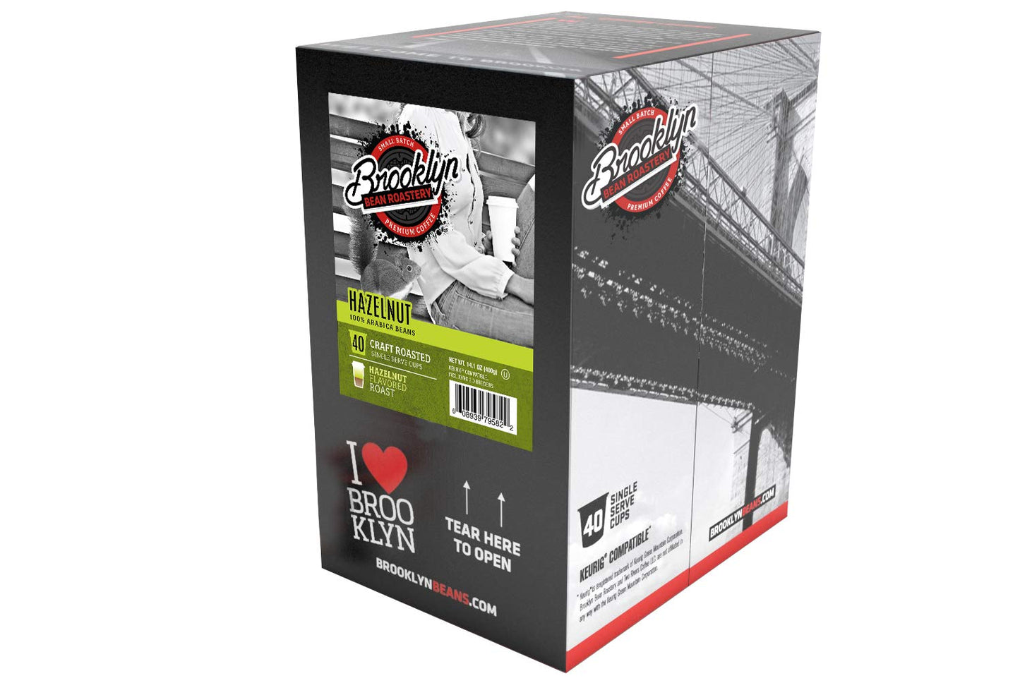 Brooklyn Beans Hazelnut Coffee Pods - Compatible with Keurig 2.0, 40 Count, Rich Hazelnut Flavor