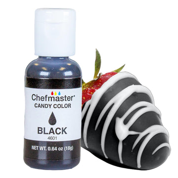 Chefmaster Black Candy Color Dye - Oil-Based Professional-Grade for Decorating - 0.7 Fl Oz