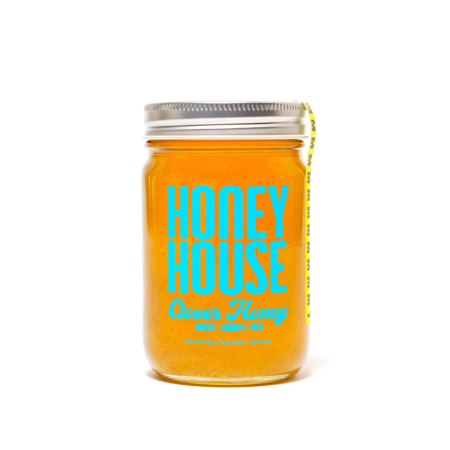 Honey House 100% Raw Clover | Pure & Unfiltered | Premium American-Sourced Natural Sweetener | 12oz Glass Jar | Nutrient-Rich | 