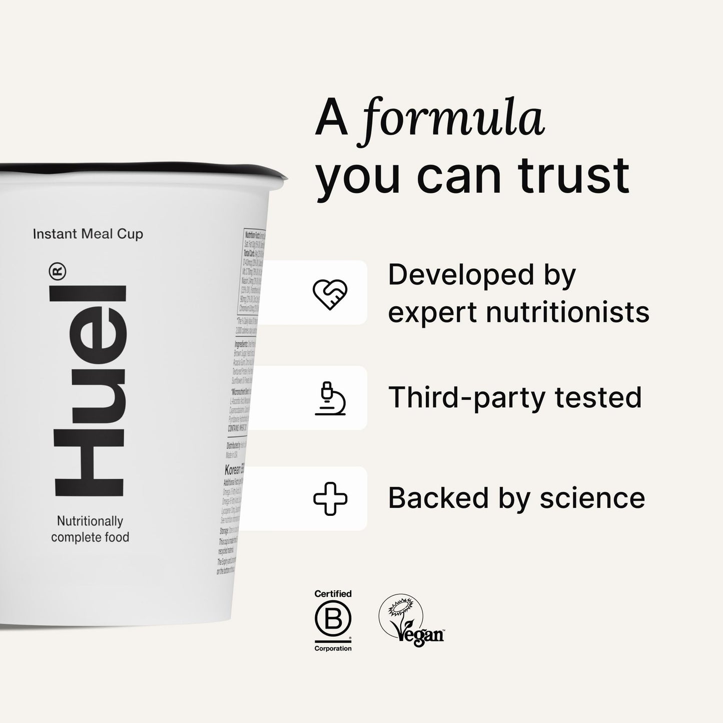 Huel Hot and Savory Cups | Chickn & Mushroom Pasta | 25g Protein Plant Based Instant Meal | 27 Vitamins and Minerals | 100% Nut
