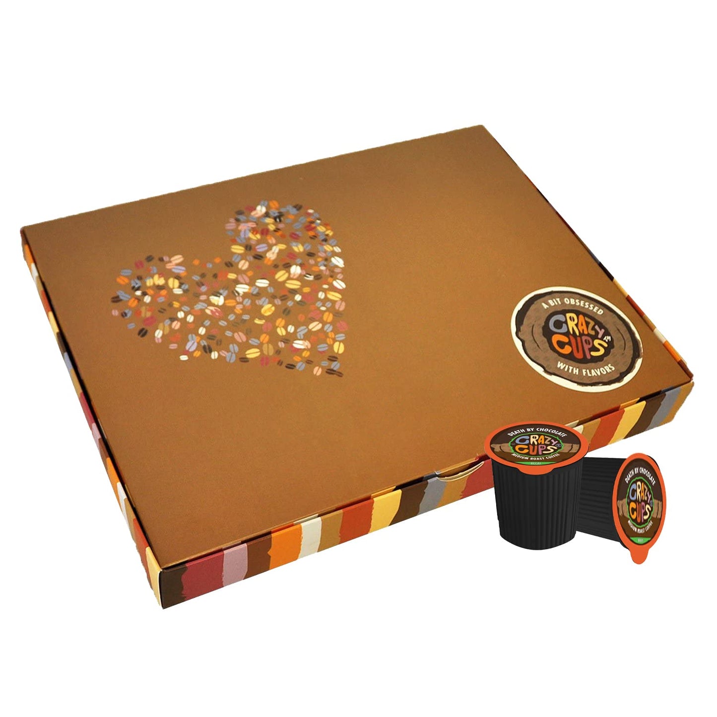 Crazy Cups Decaf Coffee Gift Box, Assorted Flavors for Keurig, 20 Count, Medium Roast, Brown