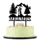 Mountain Wedding Cake Topper, Outdoors Wedding Cake Topper, Mr & Mrs Kiss Cake Topper, Hiking Wedding Cake Topper, Forest Theme