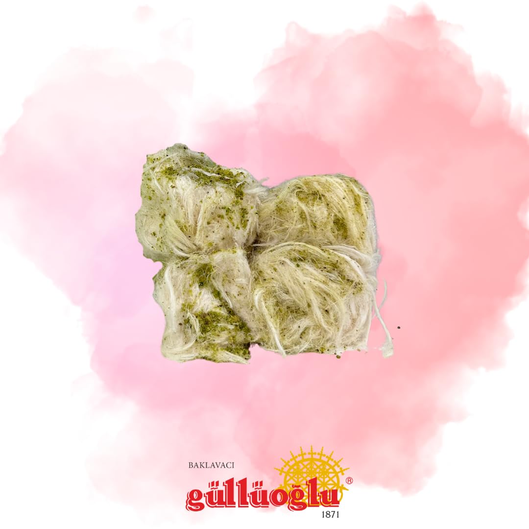 Gulluoglu Candy Floss Pistachio, (Pismaniye), Luxury Turkish Cotton Candy, Special Halva Candy 0.55Lb (Pistachios).