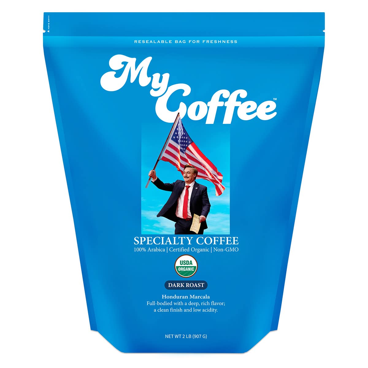 MyCoffee Whole Bean Coffee - Organic, Specialty Grade, 100% Arabica, Dark Roast, 32 Ounce Bag