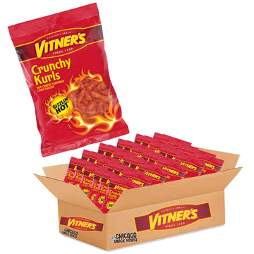 Vitners Sizzlin Hot Cheese Crunchy Curls. A Chicago Original 50 Pack 1oz Bags (50 pack)