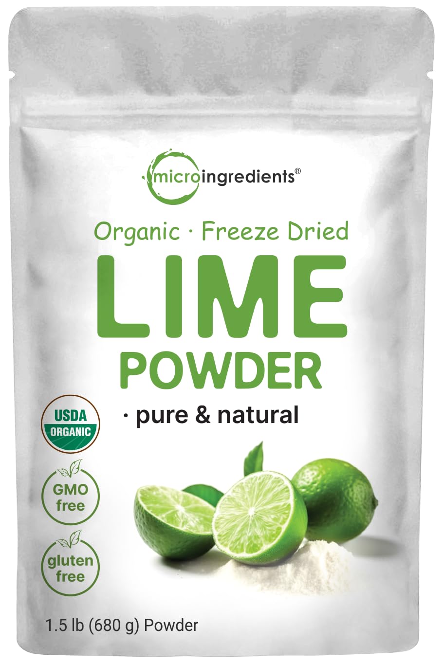 Organic Freeze-Dried Lime Powder, 1.5lbs | Raw Lime Juice Flavor, Sugar Free Drink Mix, Rich in Vitamin C | Water Flavor Enhance