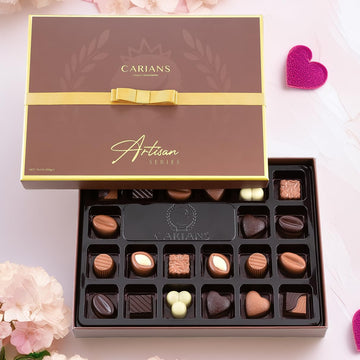 CARIANS Chocolate Gift Box - Assorted elegant Premium Pralines - 24 Count - Great for Gift Giving - Dark, Milk & Truffles