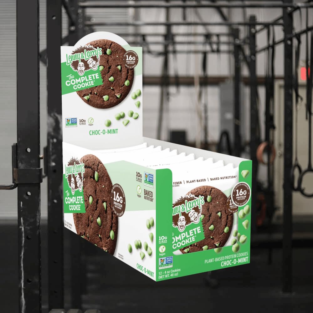 Lenny & Larry'S The Complete Cookie, Choc-O-Mint, Soft Baked, 16G Plant Protein, Vegan, Non-Gmo, 4 Ounce Cookie (Pack Of 12)
