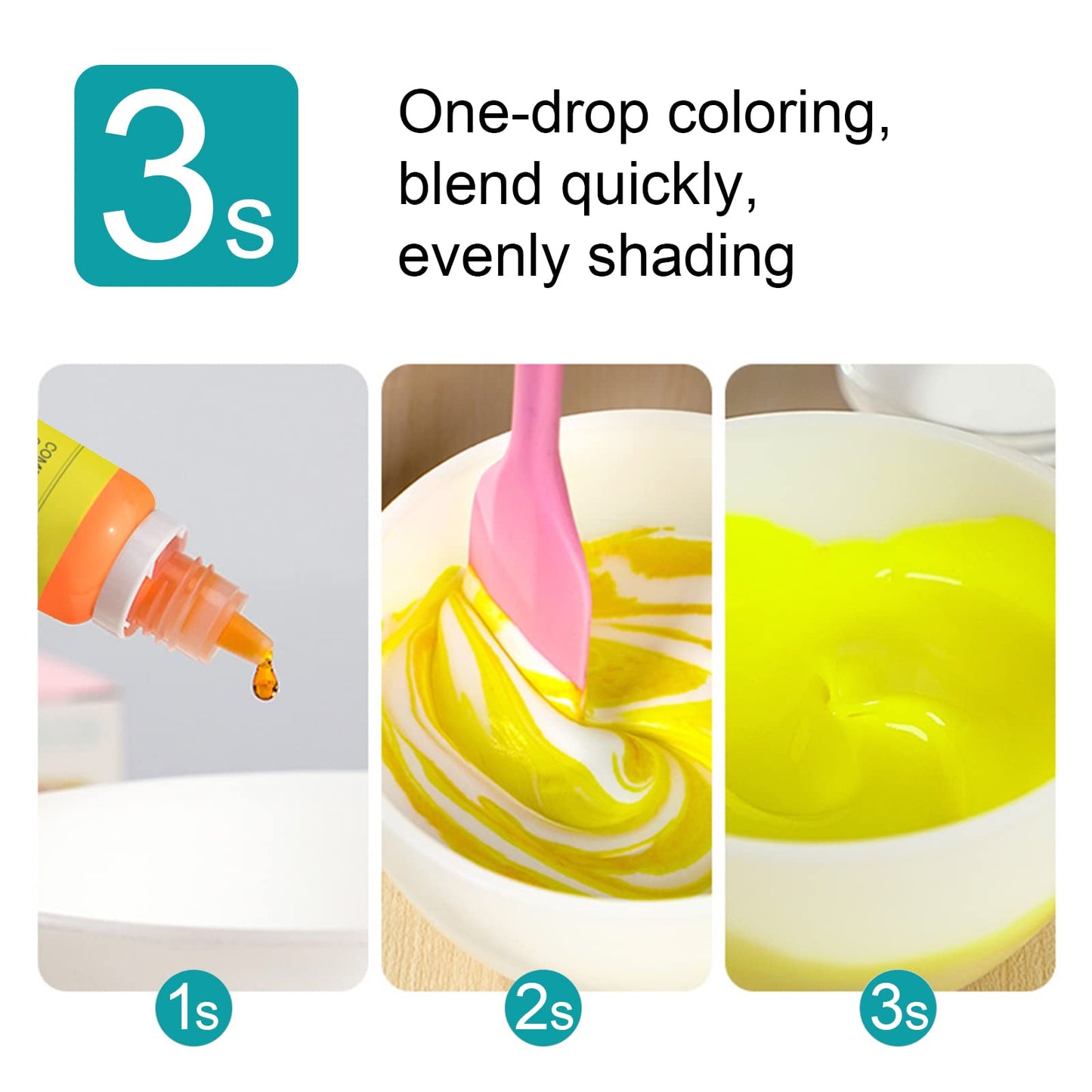 Colaele Food Coloring Liquid Dye Set - 12 Neon Colors, 0.35 Fl Oz Bottles, Water-Based Edible Colorant for Cakes, Icing, Cookies