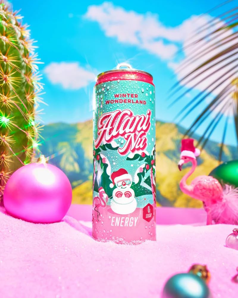 Alani Winter Wonderland Energy Drink Sugar Free, Low Calorie Energy Drinks - 12 fl oz Can, 12 Pack