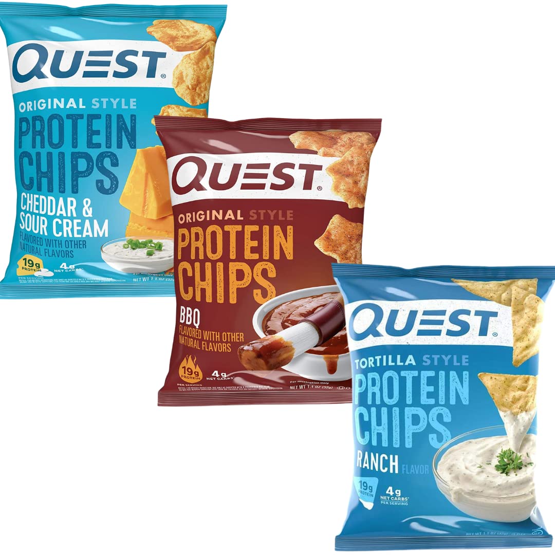 9 Pack Flavor Sampler - Quest Nutrition Tortilla Style Protein Chips, Variety Pack With Usa-Supply Magnetic Chip Clip