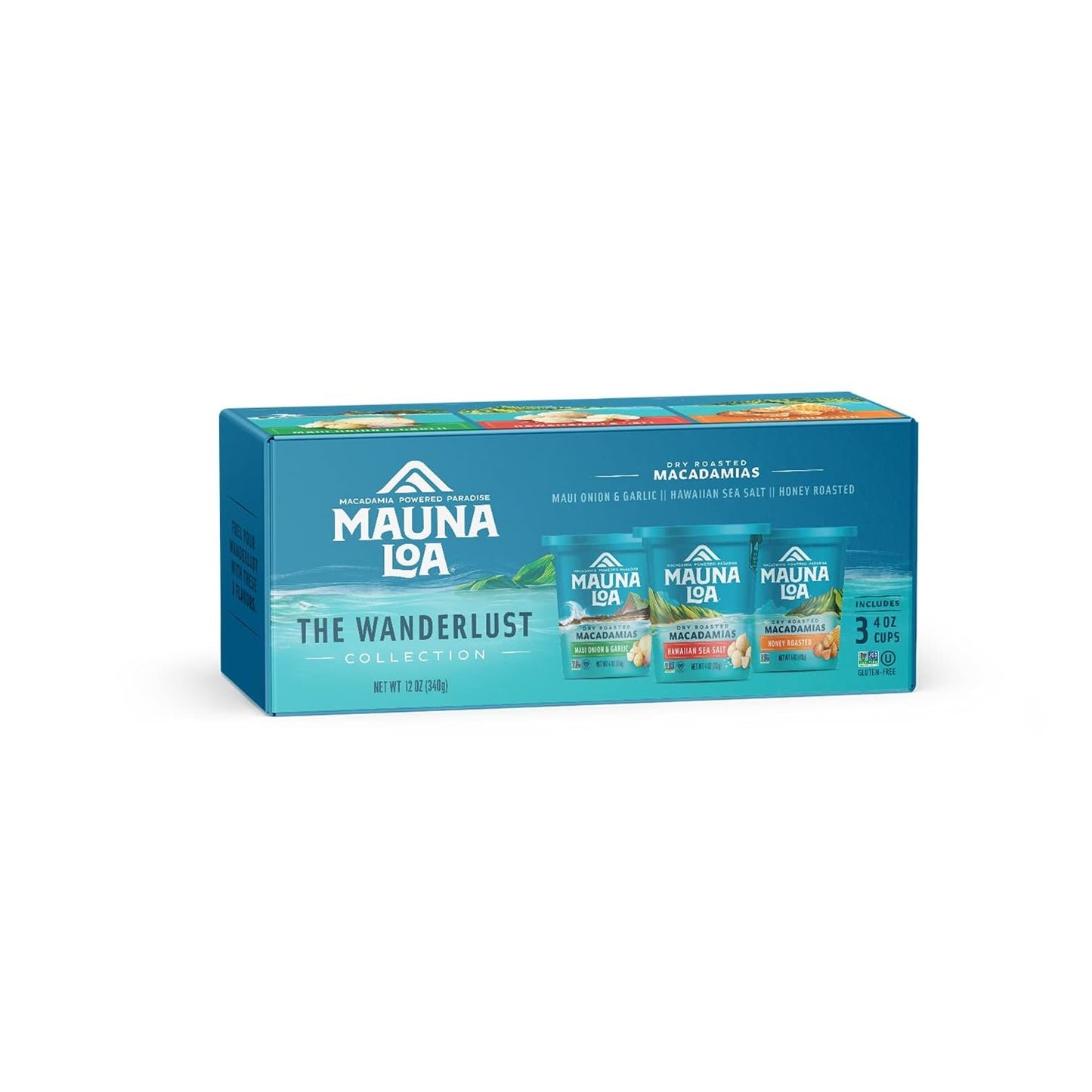 Mauna Loa Premium Roasted Macadamia Nuts, Island Classic Variety Pack, 4 Ounce (Pack of 3)