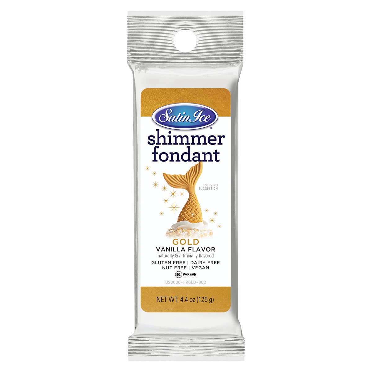 Satin Ice Gold Shimmer Fondant, Vanilla, 4.4 Ounces