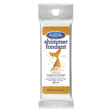 Satin Ice Gold Shimmer Fondant, Vanilla, 4.4 Ounces