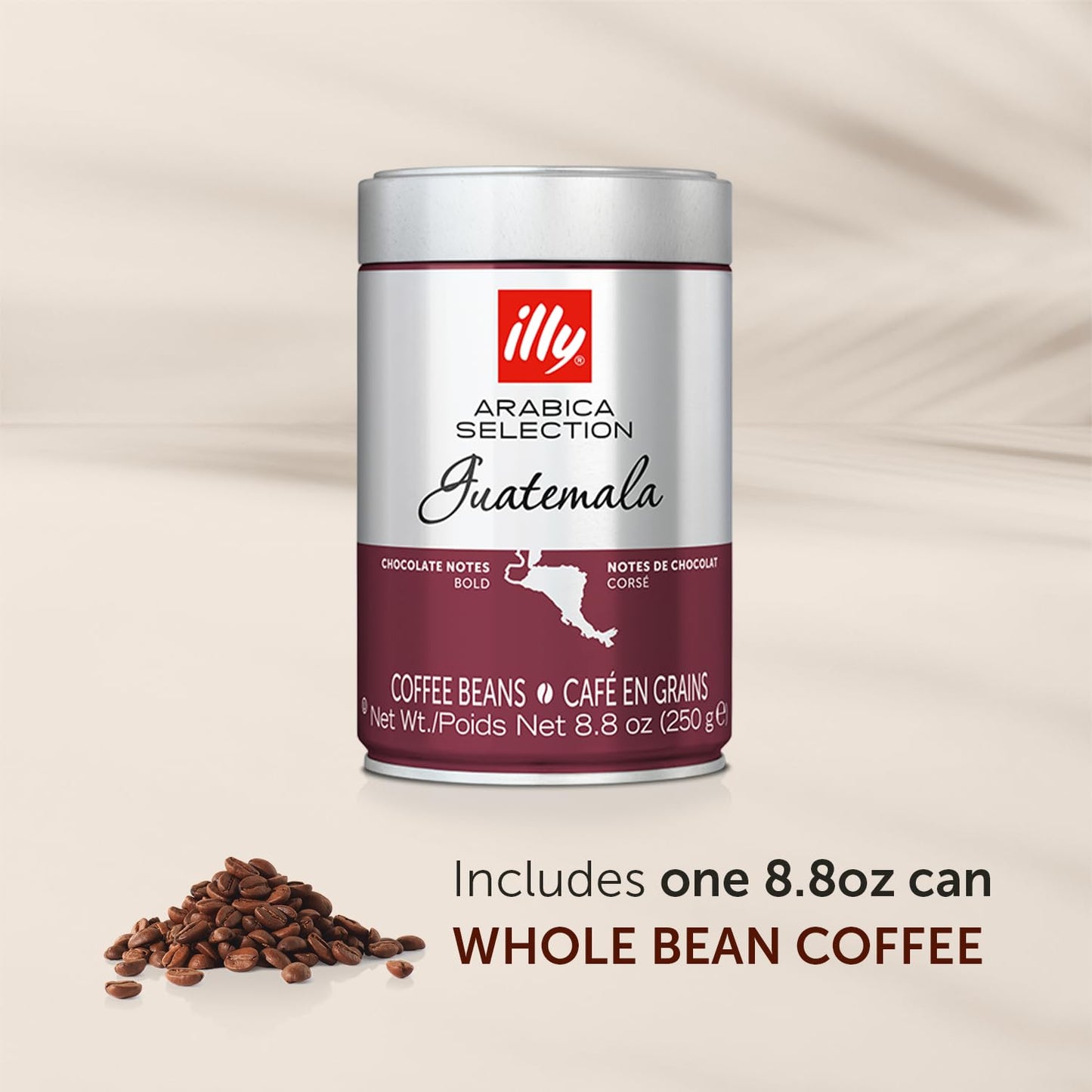 Illy Whole Bean Coffee - Perfectly Roasted Whole Coffee Beans - Guatemala Dark Roast - With Notes Of Chocolate - Complex & Balan
