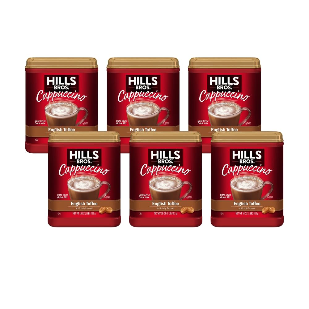Hills Bros. Flavor Coffee, English Toffee, 16 Ounce Pack of 6