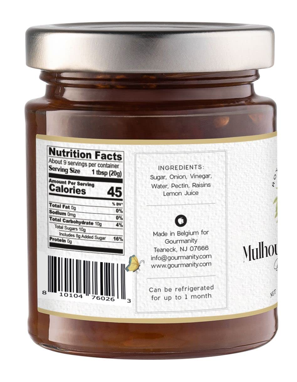 Gourmanity Mulhouse Onion Jam, Sweet & Savoury Taste, Serve With Burgers, Grilled Meat And Fish, All Natural, Non-Gmo, Product O