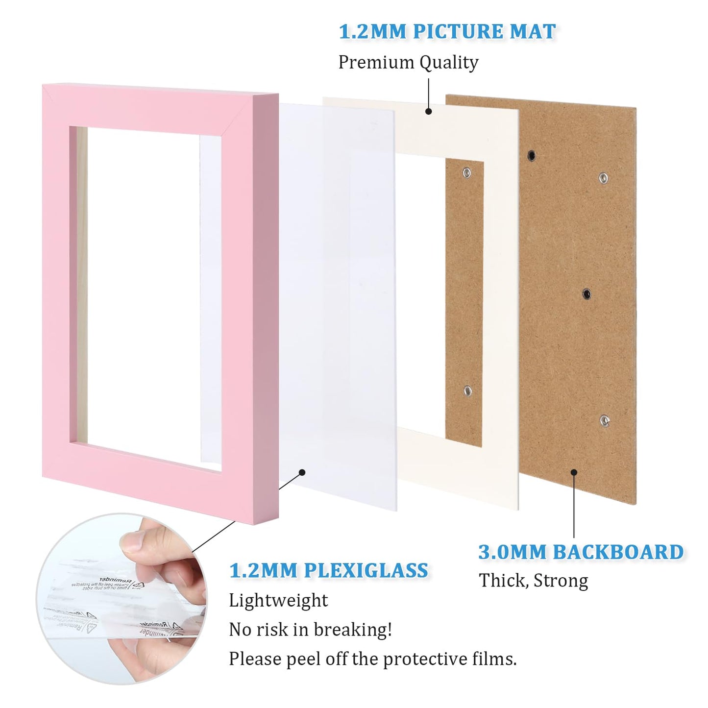 Egofine 4X6 Picture Frames With Plexiglass, Display Pictures 3.5X5 With Mat Or 4X6 Without Mat Set Of 4 For Tabletop And Wall Mo
