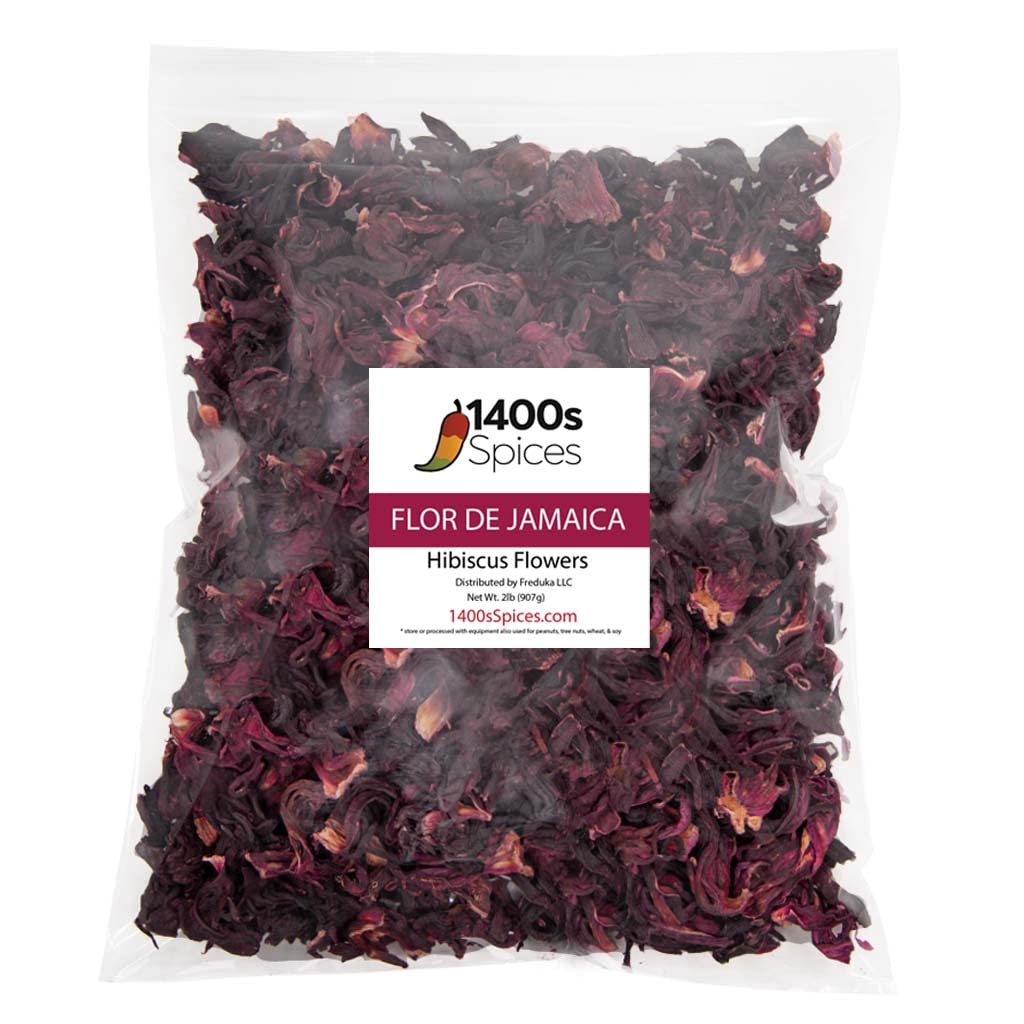 2Lb Dried Hibiscus Flowers Bulk Perfect For Tea And Mexican Agua Fresca, Flor De Jamaica, Whole Flowers And Petals By 1400S Spic