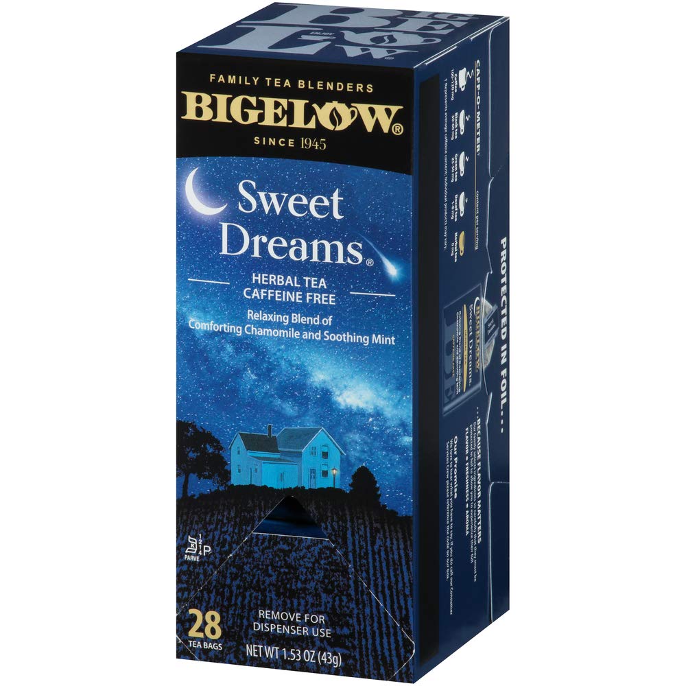 Bigelow Tea Sweet Dreams Herbal Tea 28-Count Box Caffeine-Free Chamomile & Mint Gray