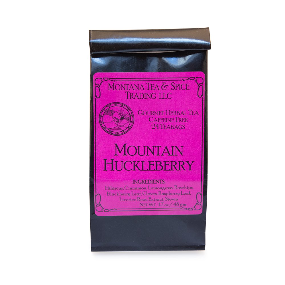 MONTANA TEA & SPICE TRADING Gourmet Herbal Tea Mountain Huckleberry - 24 Count Pack