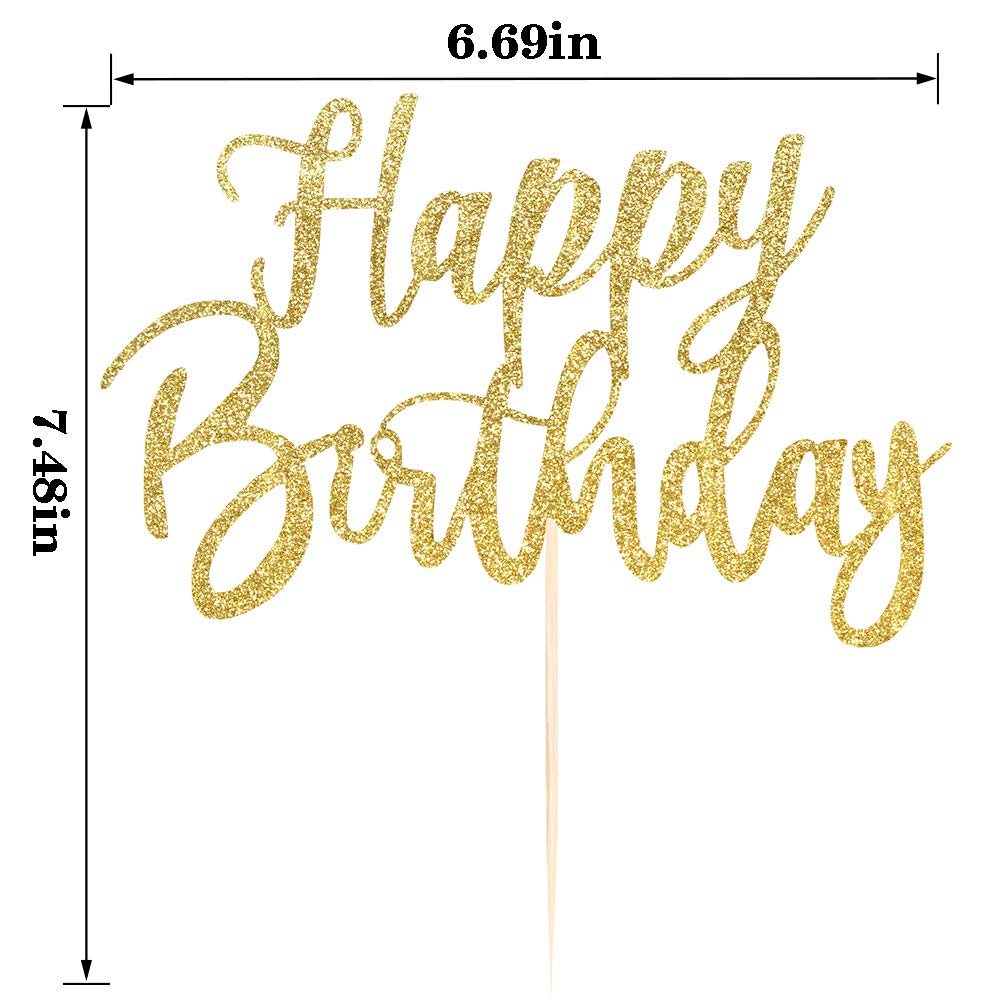 Yuinyo Handmade Glitter Happy Birthday Cake Topper, Happy Birthday Cake Bunting Decor,Birthday Party Decoration Supplies (Purple