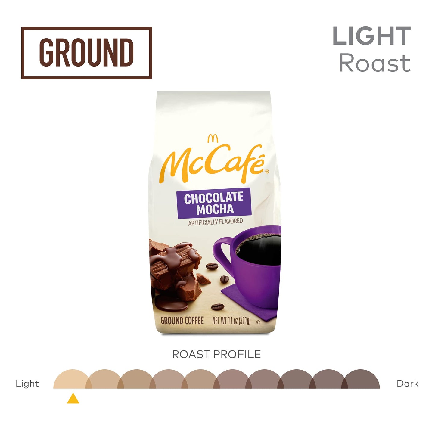 McCafe Chocolate Mocha Ground Coffee, Flavored, 11oz Bag
