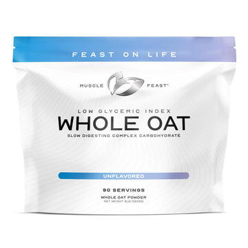 Muscle Feast Whole Oat Powder All Natural Complex Carb Non-GMO, Unflavored, 8lb