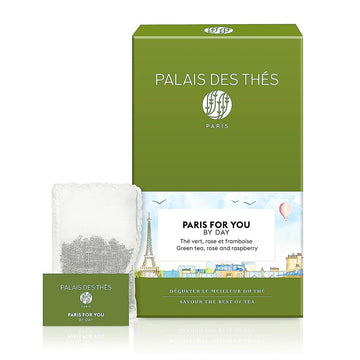 Palais Des Th  S - Paris For You By Day - Parisian Gourmet Green Tea- Notes Of Rose, Raspberry, And Lychee - 20 Count Biodegrada