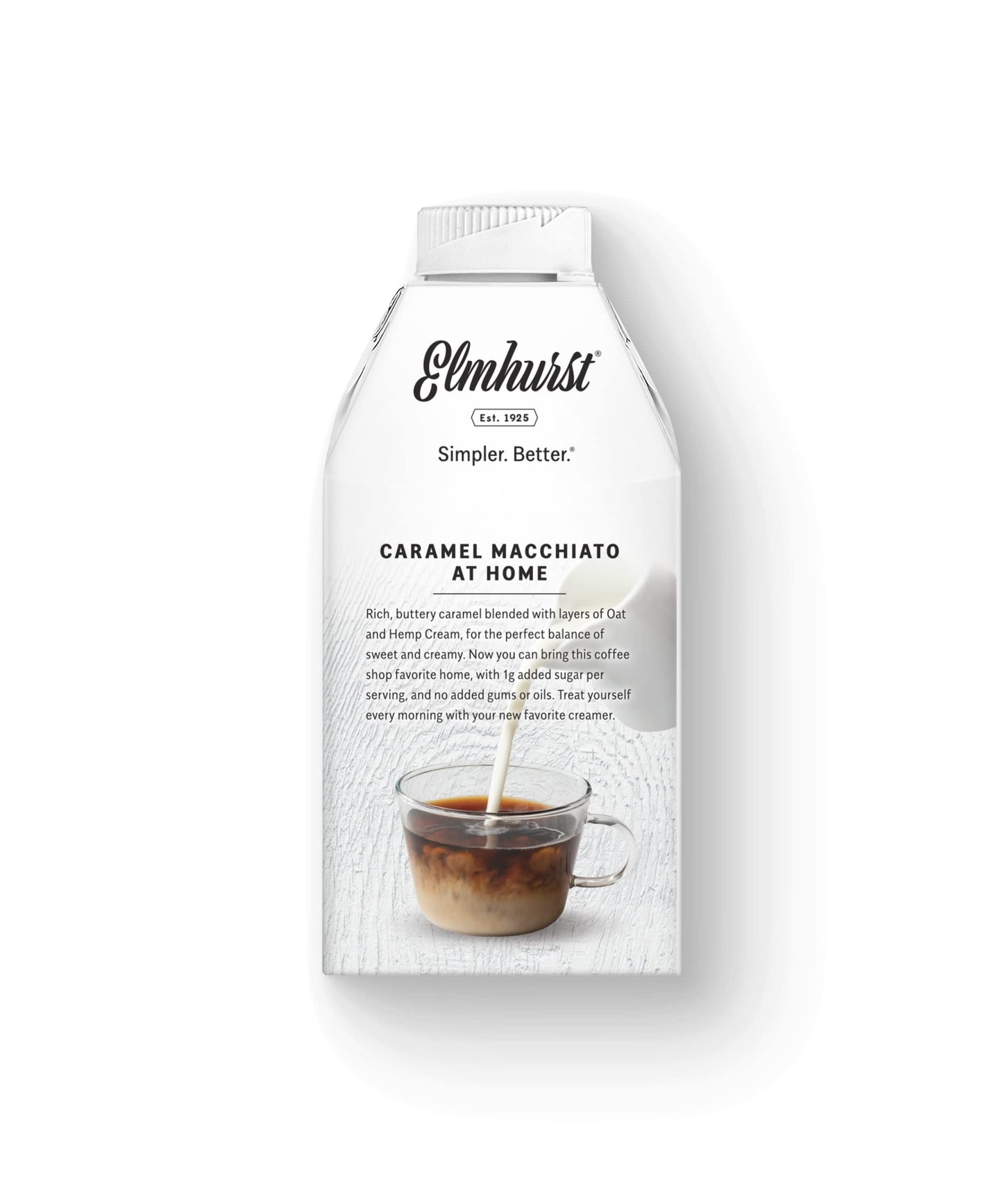 Elmhurst 1925 Caramel Macchiato Oat Creamer, Plant-Based, Vegan, 16 Ounce (Pack Of 6)