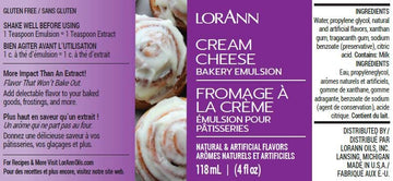 Lorann Oils Cream Cheese, Lemon, Strawberry Bakery Emulsion: Triple Flavor Blend, Ideal For Enhancing Complex Flavors In Baked G