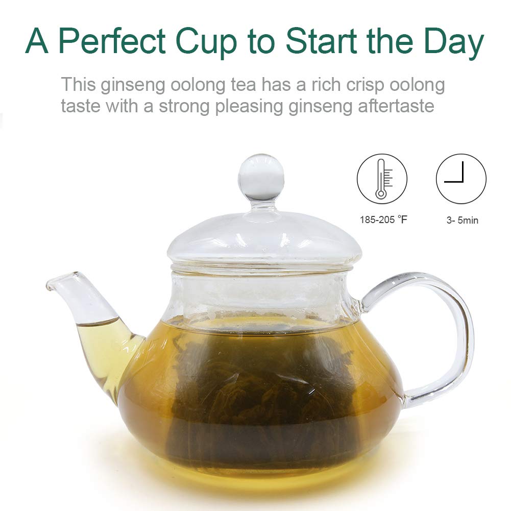 FullChea Ginseng Oolong Tea Loose Leaf - Natural Ren Shen - 4 oz