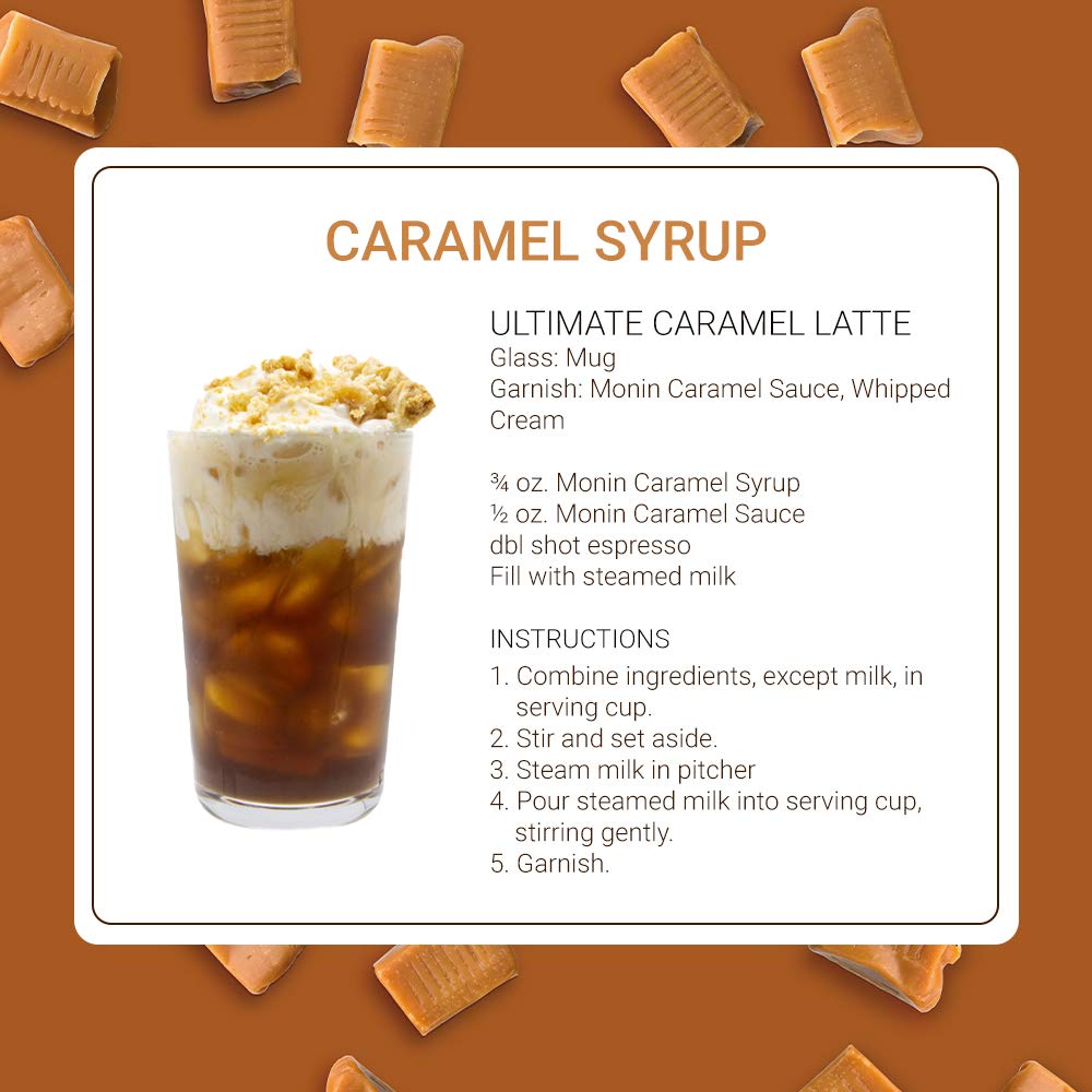 Monin Caramel Syrup, Rich and Buttery, Gluten-Free, Non-GMO, 750 ml (25.4 Fl Oz)